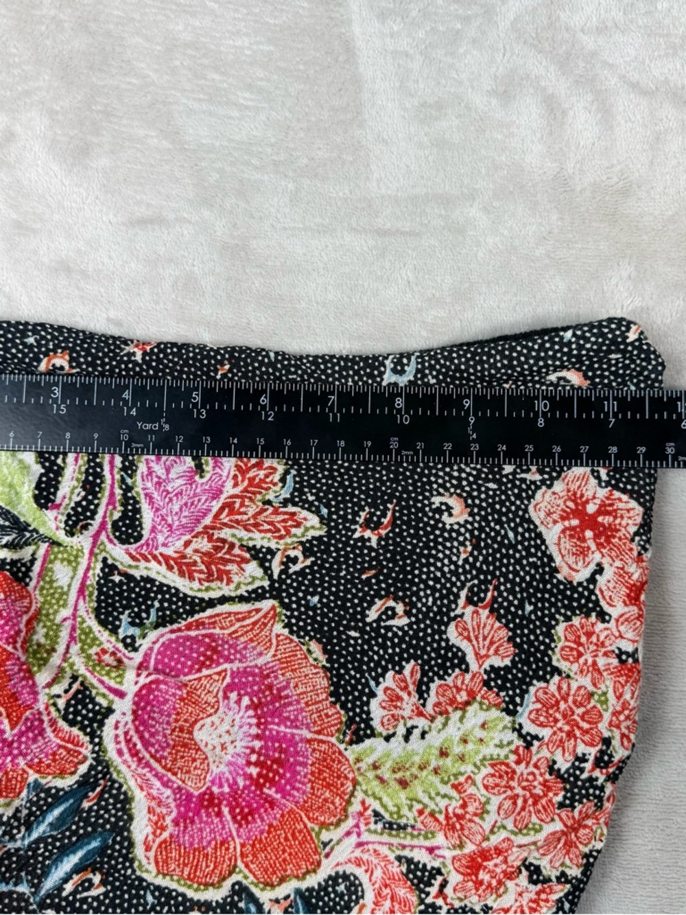 Free People FP One Petite Boho Floral Smocked Bandana Tube Top Black Pink SP - Picture 7 of 9